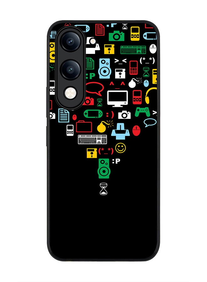 For vivo Y29s 5G / Y19s 5G Case,Slim fit Camera Protection, Shockproof Thin Phone cover  - Convergence (Black)